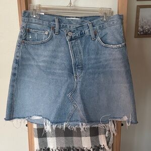 Agolde Blue Denim Skirt